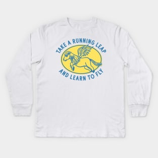 Take A Running Leap & Learn To Fly Kids Long Sleeve T-Shirt